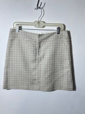 Alice + Olivia Neutral Geometric Mini Skirt
